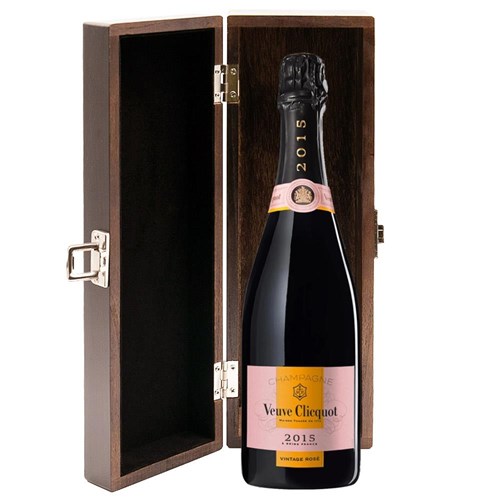 Veuve Clicquot Vintage Rose 2015 Champagne 75cl in Elm Wood Gift Box